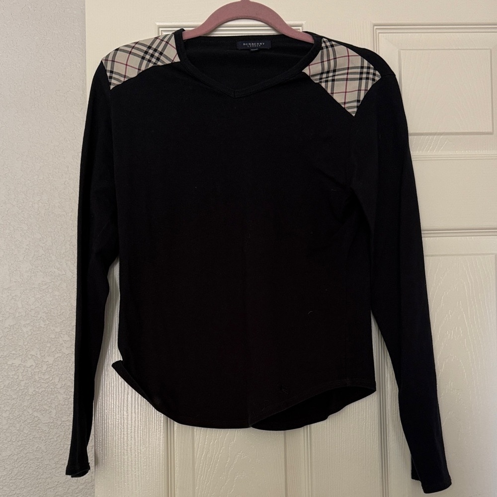 Burberry Black Long Sleeve with Label Accent
